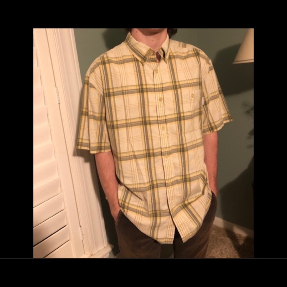 Woolrich plaid shirt men’s short sleeve button down large